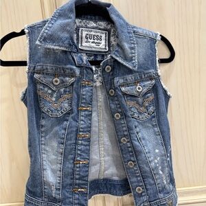 Guess Denim Vest XS with embroidery from Junior department.